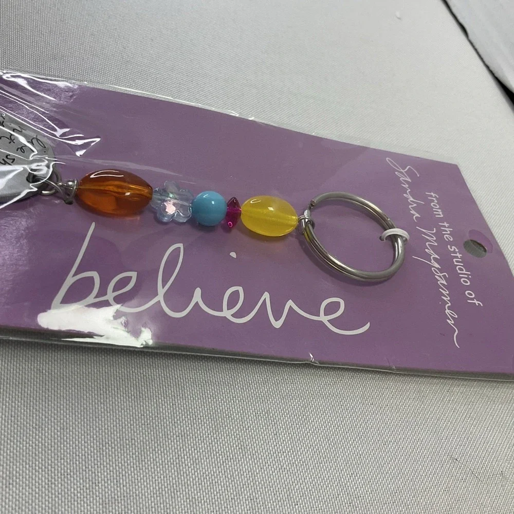 Sandra Magsamen BELIEVE life should not be lived should be‎ celebrated Keychain